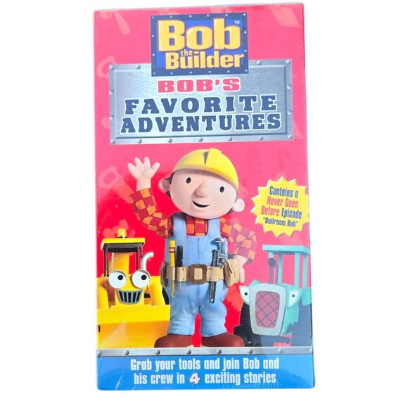 Bob The Builder VHS Favorite Adventures 4 Exciting Stories Kids Cartoon 2003 Sea - Picture 8 of 8